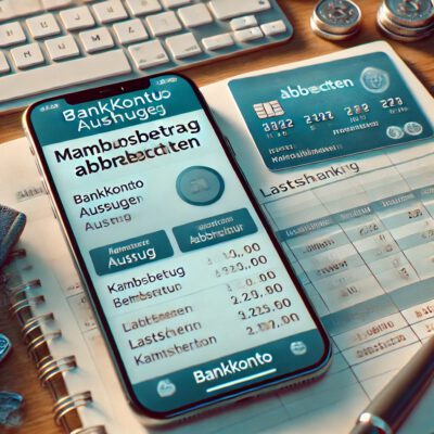 WhatsApp Bild 2025-02-11 um 11.43.37_943393de Smartphone zeigt Banking-App mit Kreditkarte, Tastatur und Münzen auf dem Schreibtisch.